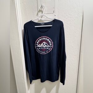 Abercrombie & Fitch Dark Blue Graphic Long Sleeve Tee